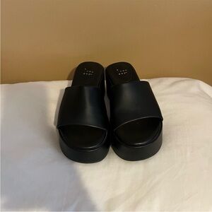 a new day Black Platform Slide Sandals